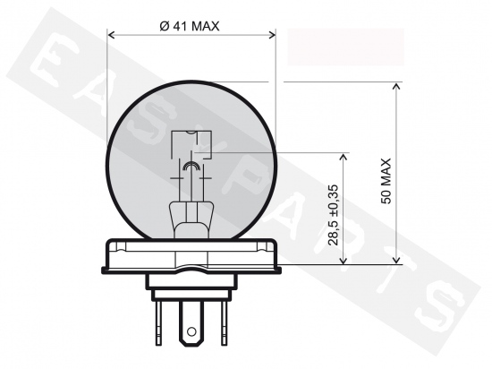 Light bulb RMS P45T 12V/40-45W White